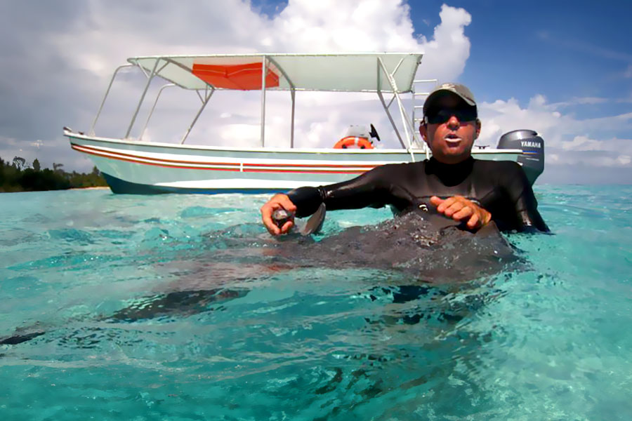 Excursion lagoon: the boat