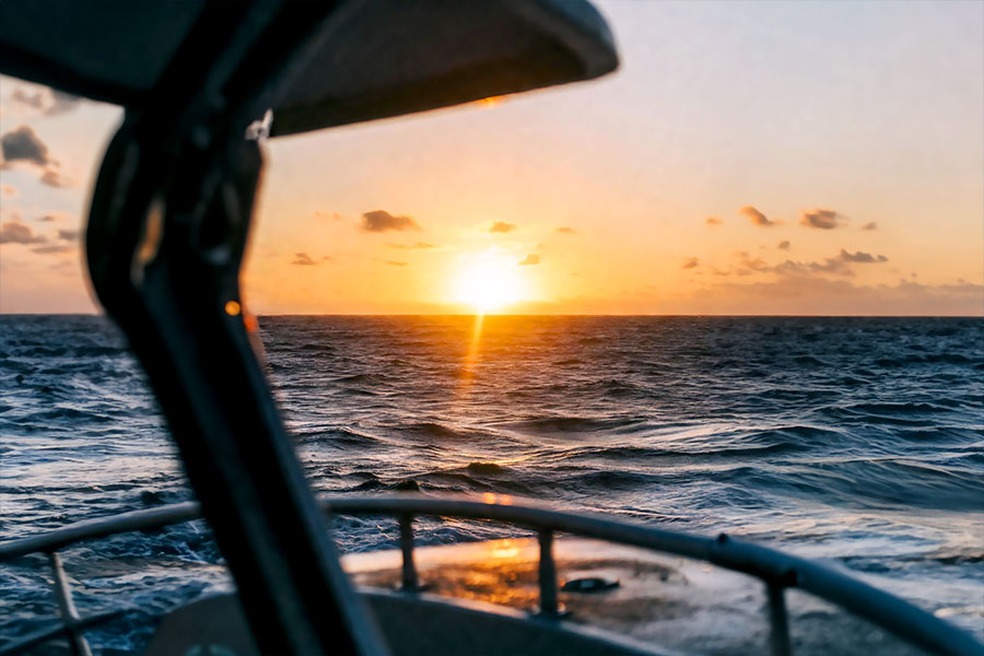 Sunset over the ocean